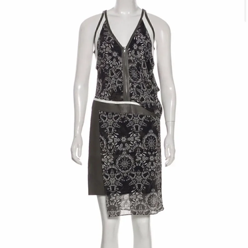 Helmet Lang Printed Knee-Length Dress with Tag